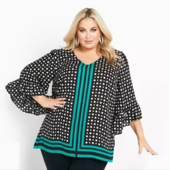 Avenue Strike A Pose Tunic - 26-28, Black Emerald NWT - Picture 2 of 7